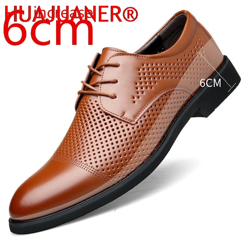Height Increasing Shoes Men Taller Elevator Shoes 6CM Invisible Insole for Daily Mens Heighten Increased Wedding shoes Man 251103