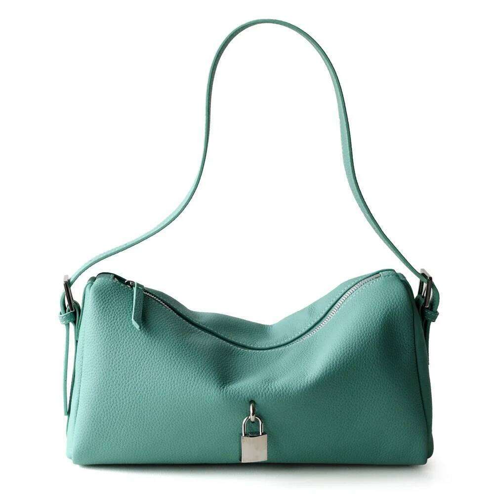Designer LOCK Handbags Soft Horizontal Cylindrical Shape Pillow Leather Women Shoulder Bag Yellow Sky Blue Purse Gift St1105