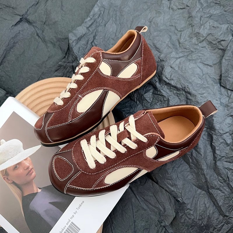 Maillard Retro Forrest Gump Shoes Women's Autumn New Fashion Versatile Flat Lace-up Athleisure Training Shoes2025
