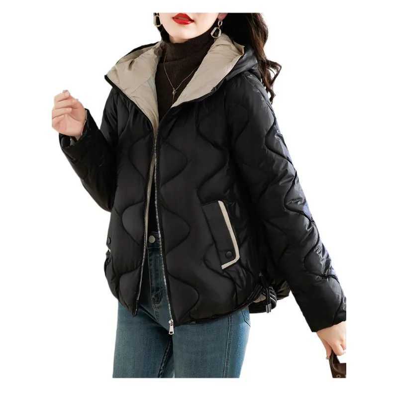 New Womens Hooded Short Light Down Cotton Clothes Womens Autumn and Winter Clothes Large Size Womens Jackets Wholesale 2026T251105