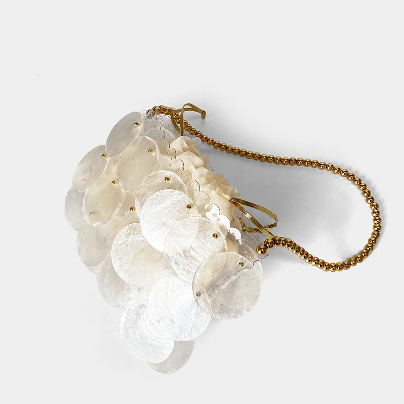 Shell Bag Natural Beimu sequins Hand woven Bead Bag Shoulder Bag 251104