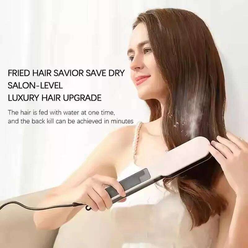 Professional Salon 2In1 Steampod Nano Spray Straightener Beauty Care Hot Steam Ionic Hair Straightening Styler Comb Brush Xiusiyuan251105