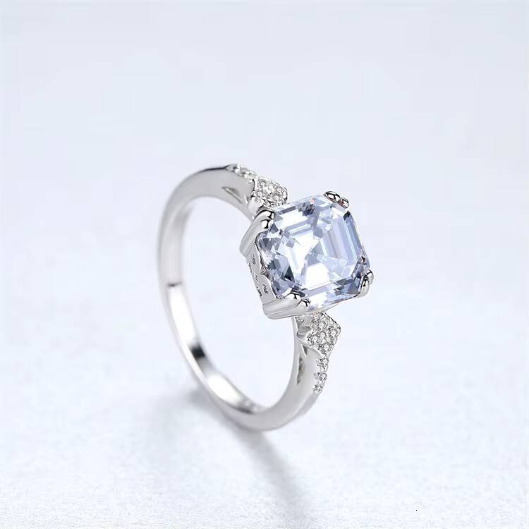 Fine Jewelry Pave CZ Zircons 925 Sterling Silver Morganite Gemstone Engagement Rings for Women