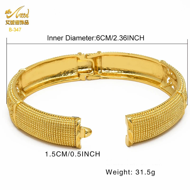 Dubai 24K Gold Color Bangles For Women Indian African Bracelets Charm Wedding Ethiopian Hand Jewelry Party Gifts 251031