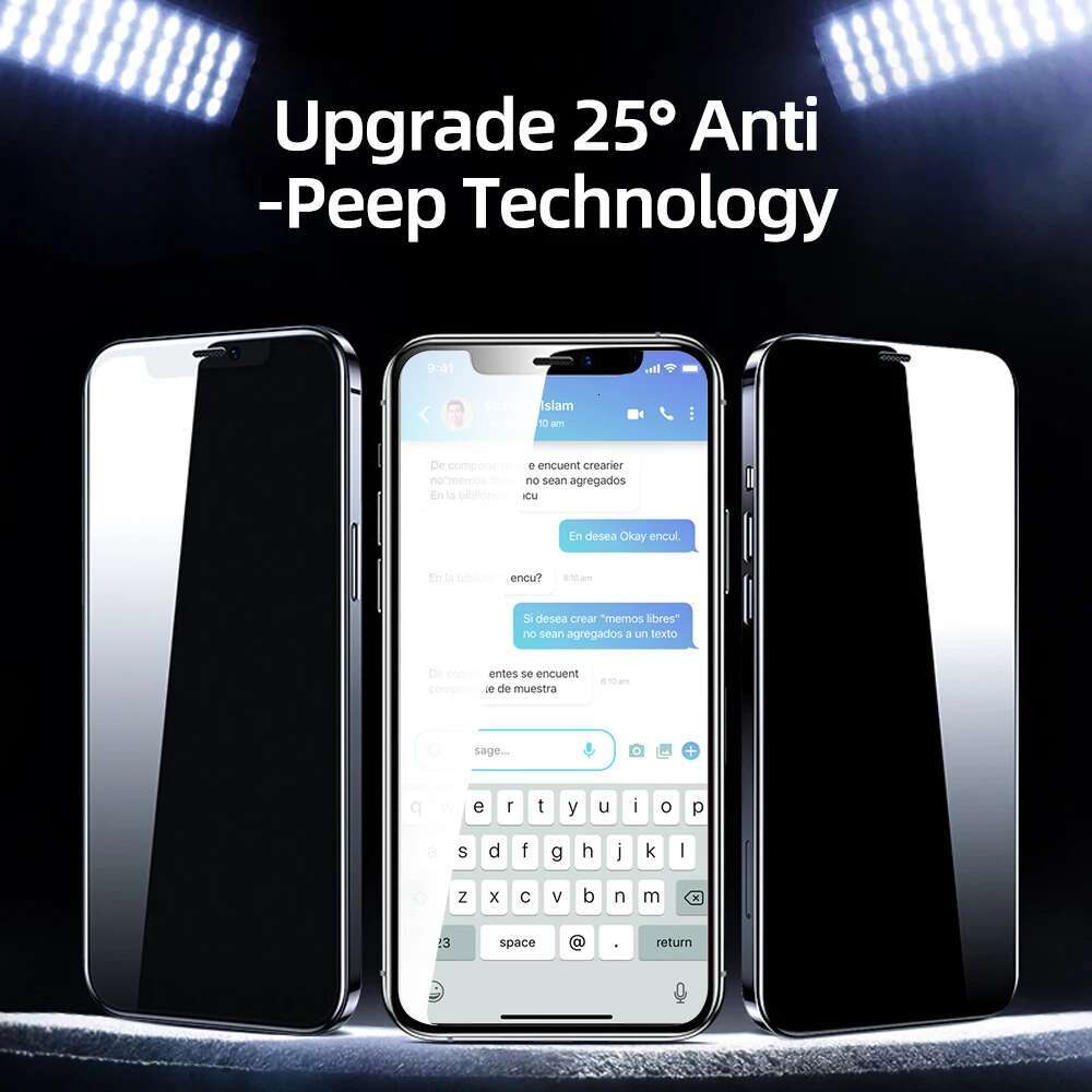 Joyroom Private iphone 16 15 14 13 ProMax Anti-spy Tempered Glass For iPhone Privacy Screen Protector