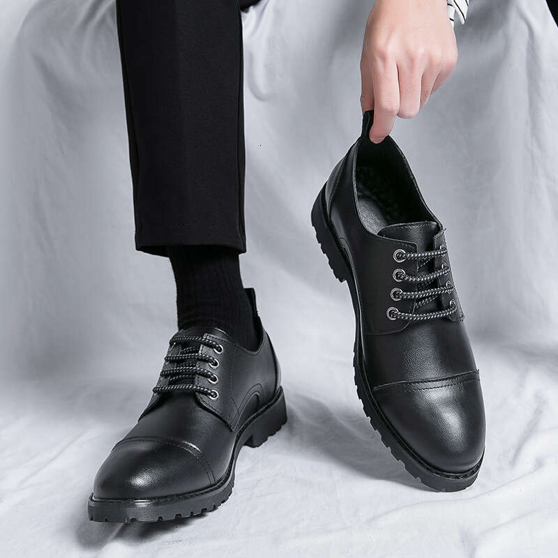 Large size 48 three joint shoes for dress, groom's wedding business casual leather shoes, men's style