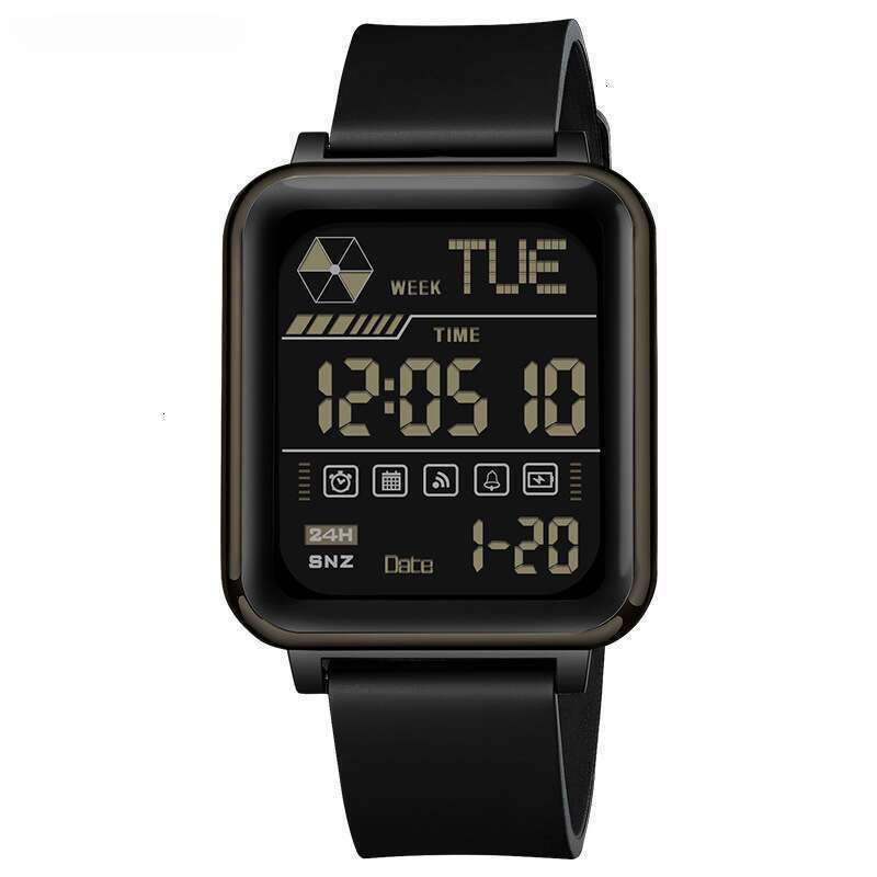 DHwatches Sanda Electronic Multi-Function Square Digital Silicone Luminous Waterproof Unisex Watch