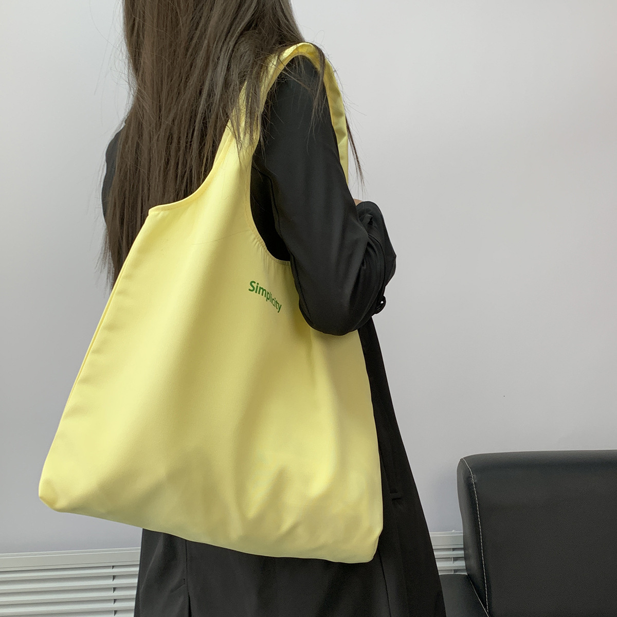 Spring and Summer Canvas Simple Letter Vest Large Capacity Travel Vacation Student Class Tote Shopping Bag