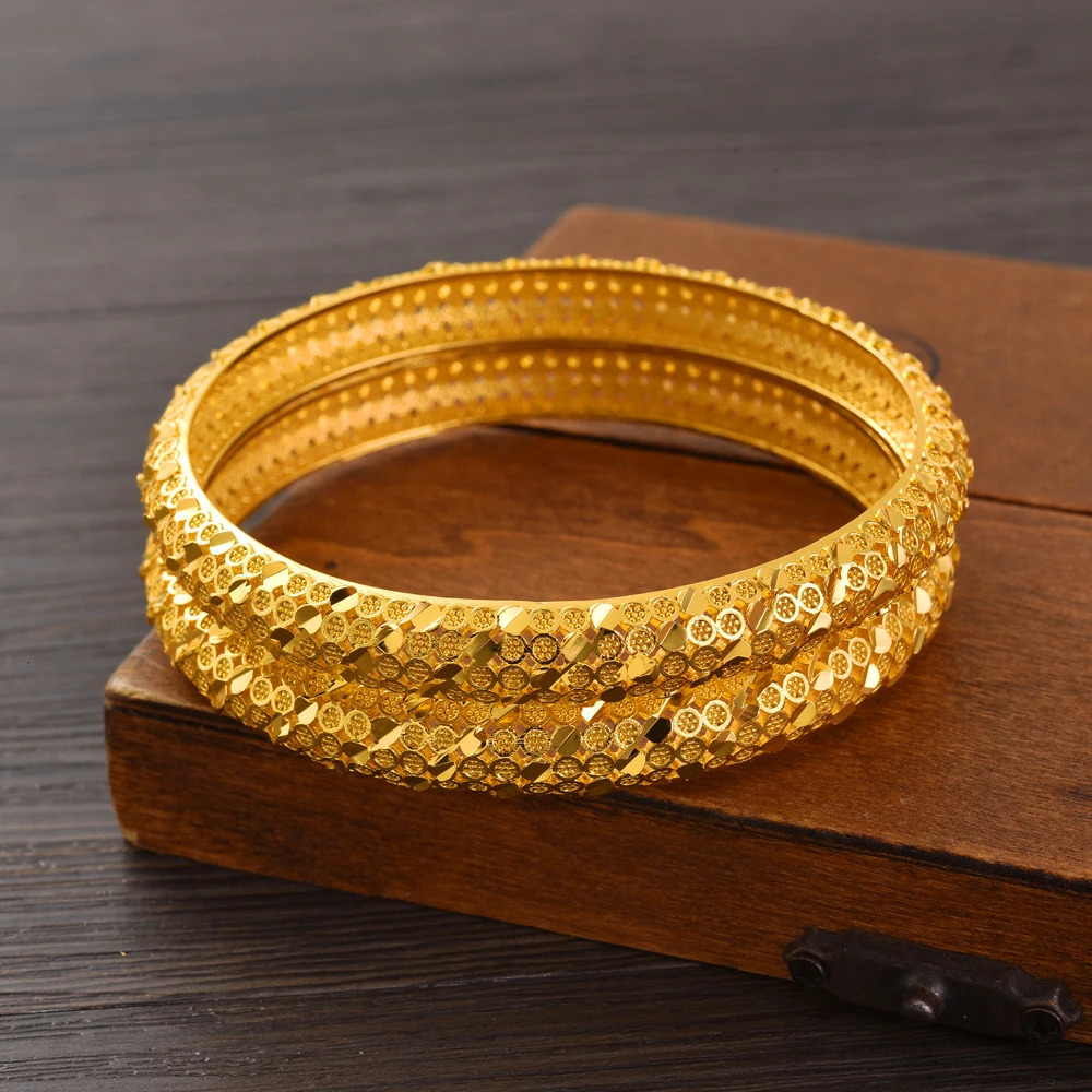 Bangrui 24K Dubai Gold Color Wedding Jewelry For Women Men Saudi BraceletBangles Jewelry 251031