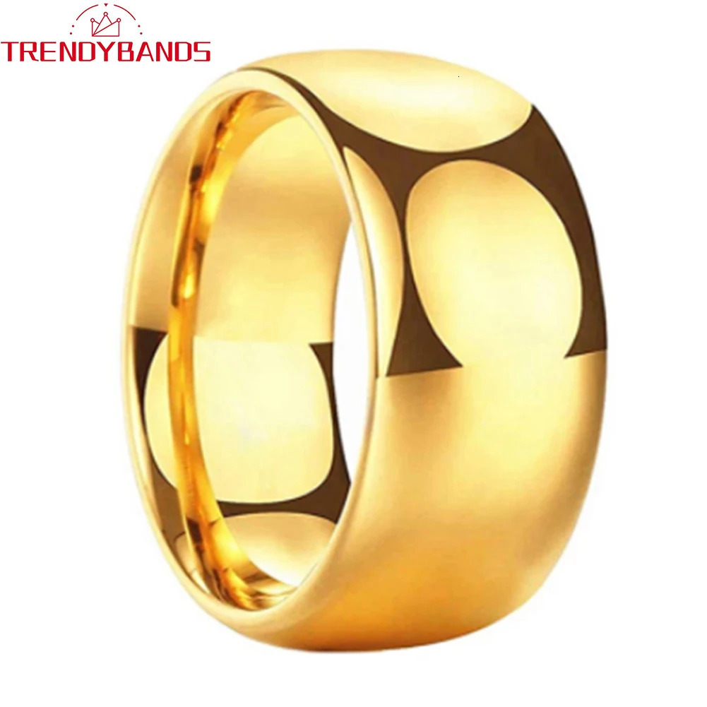 10mm Large Mens Womens Tungsten Carbide Wedding Bands Engagement Rings Domed High Polished Shiny Comfort Fit 251031