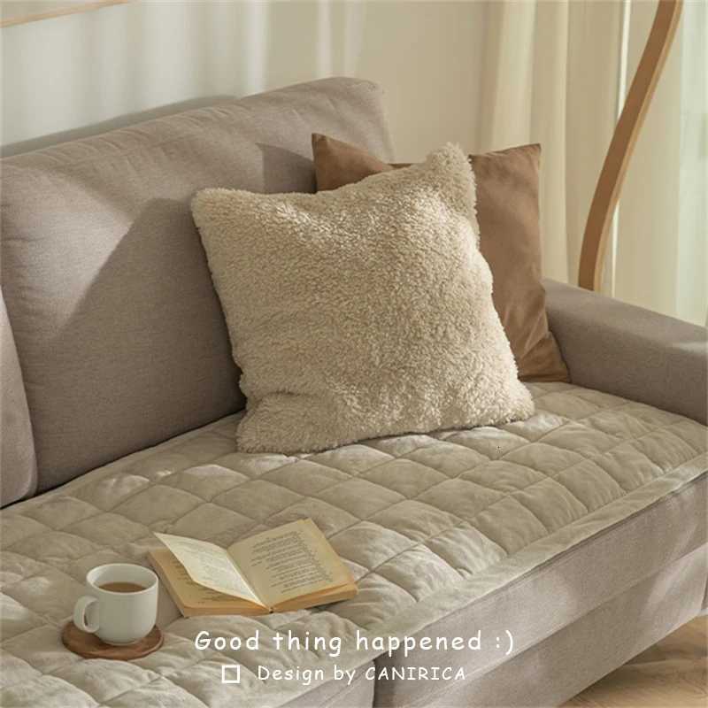 Plush Cushion Cover Cozy Faux Fur Pillow Cover For Sofa Living Room Car 4545 Decorative Pillows Nordic Home Decor Pillowcases Y251105