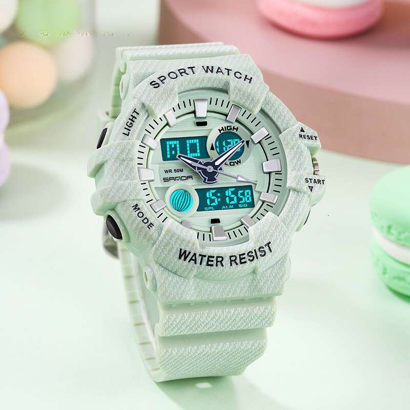 DHwatches Sanda Outdoor Multi-Functional Boys Waterproof Shockproof Sports Men and Women Students Electronic Watch