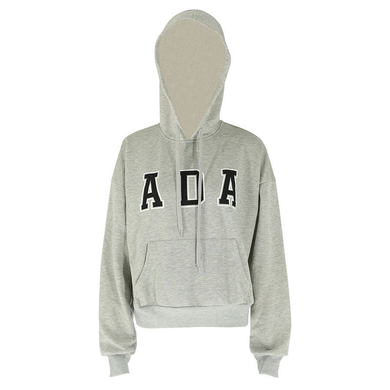 Designer Hoodie Womens Casual Versatile Letter Loose Hoodie Ada Hoodie with Velvet Warmth Womens Clothing