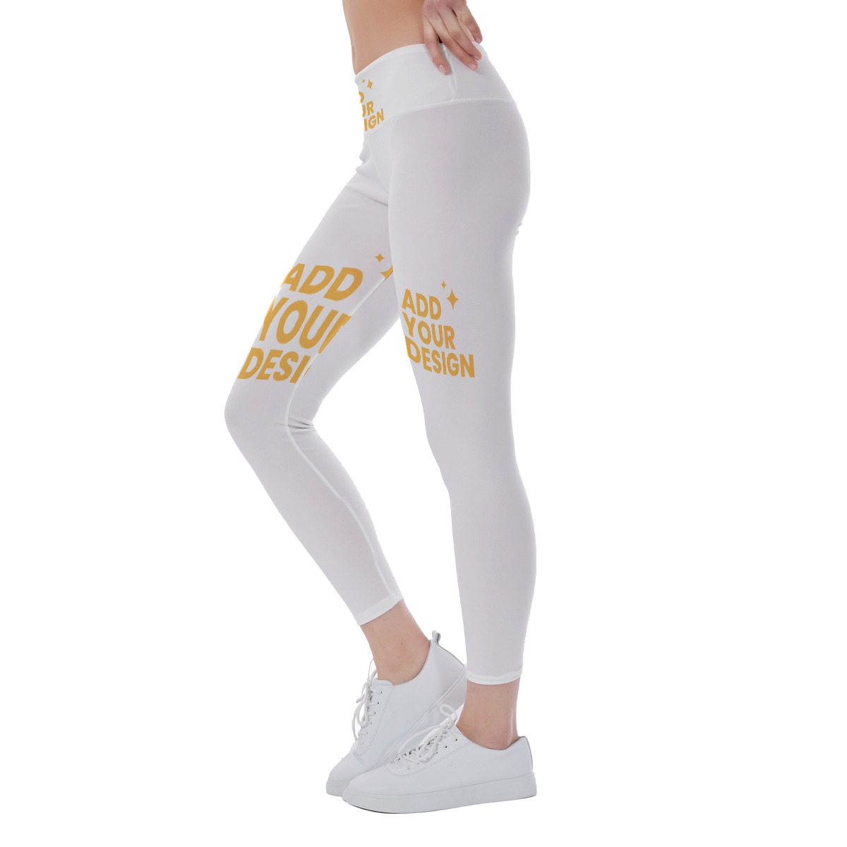 All-Over Print Women's Yoga Leggings, Loose Fit Workout Pants with Banded Waist, Soft Stretch Athletic Pants for Sports & Casual