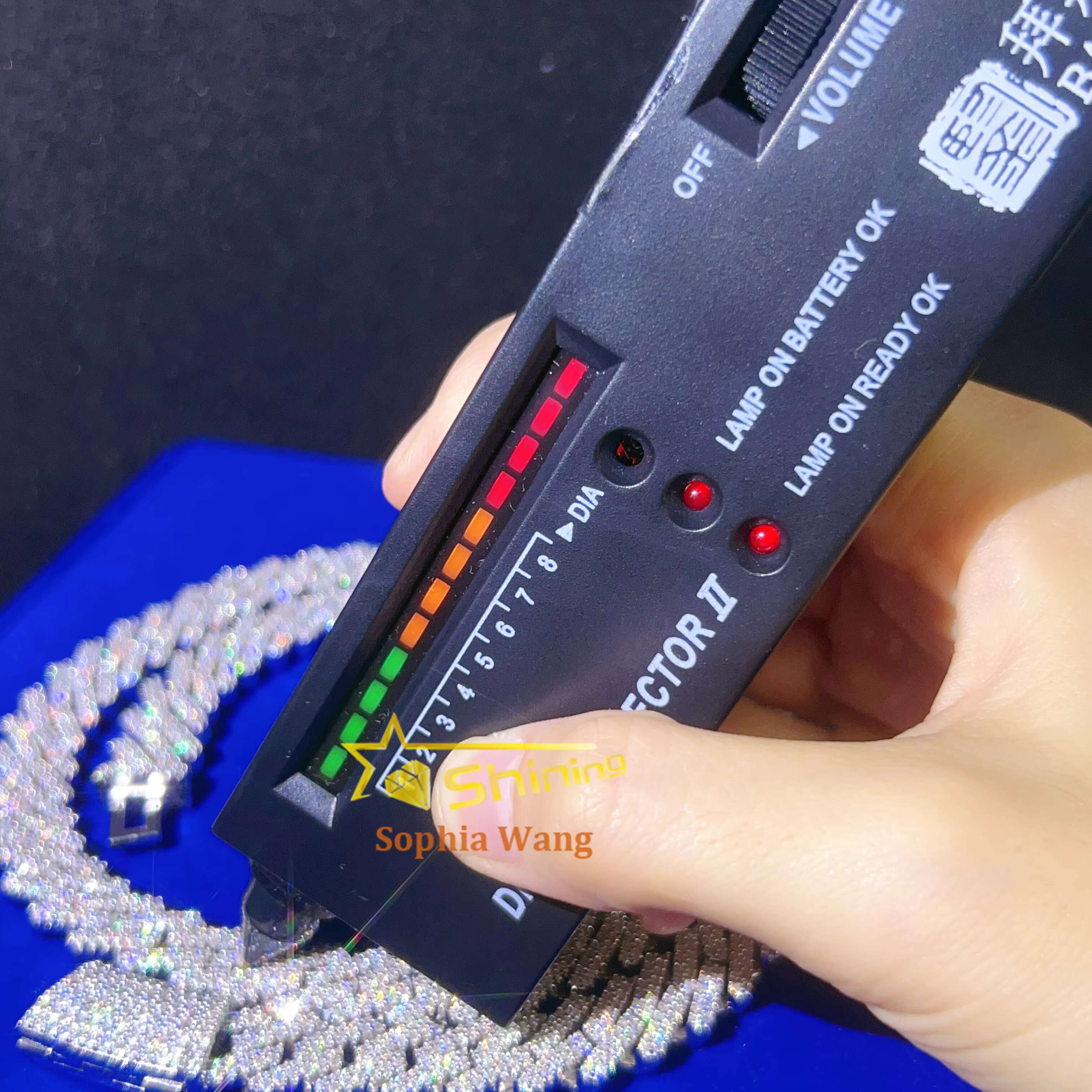 13mm Fine Jewelry Mens Hip Hop Necklaces Custom Fashion Sier S Iced Out VVS Moissanite Dia Curb Cuban Link Chain