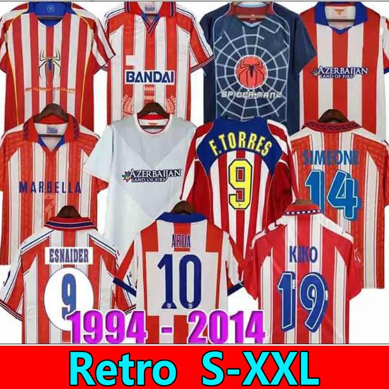 2005 Retro Jerseys 2013 2004 2014 Atletico Madrids soccer jerseys kun Aguero Griezmann MAXI F.TORRES 04 05 10 11 13 14 15 94 95 96 97 Gabi Forlan SIMAO vintage