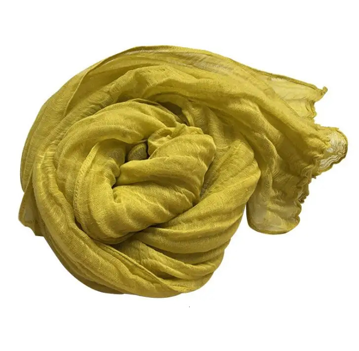 60x230cm Arrival Soft Solid Color Women 100% Linen Scarf Summer Travel Sunscreen Long Shawl Elegant Hijab Women Foulard 250403