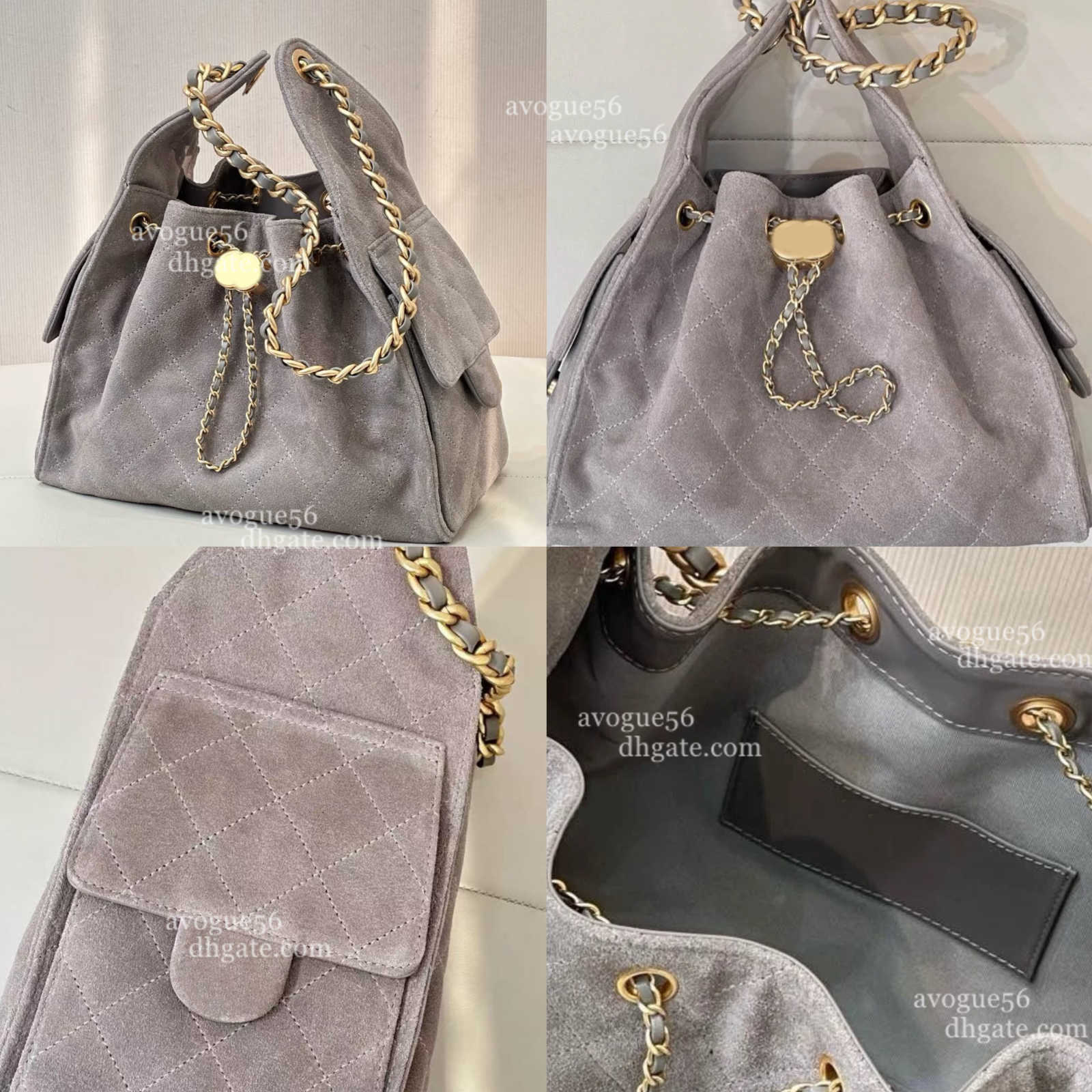 Designer 25 Caviar Leather Drawstring Bucket Hobo Underarm suede homeless Shoulder Bag Diamond Lattice Quilted Matelasse Chain Handbag Large Capacity Jumbo Bag