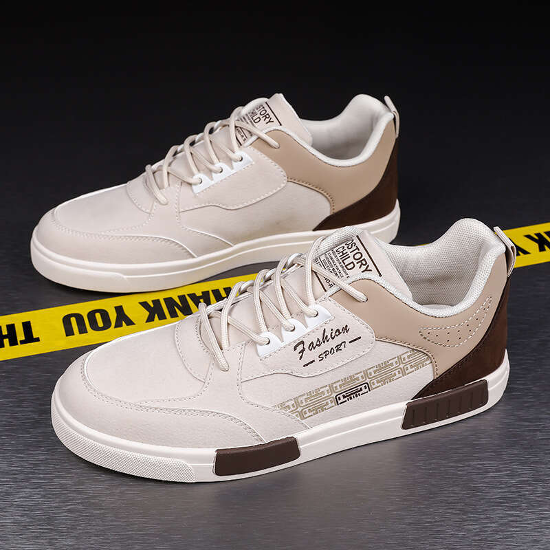 Large suede low top men's four season new casual lace up board shoes, outdoor student trend sports single shoes