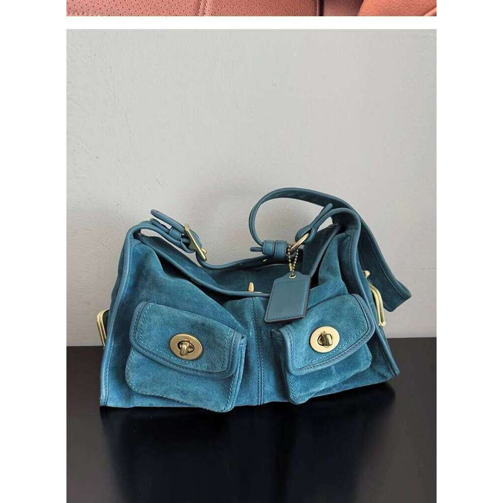 Casual Commuter Large Capacity Suede Pillow Single Shoulder Crossbody Bag Vintage Style Polyester Lining Zipper Closure 251102
