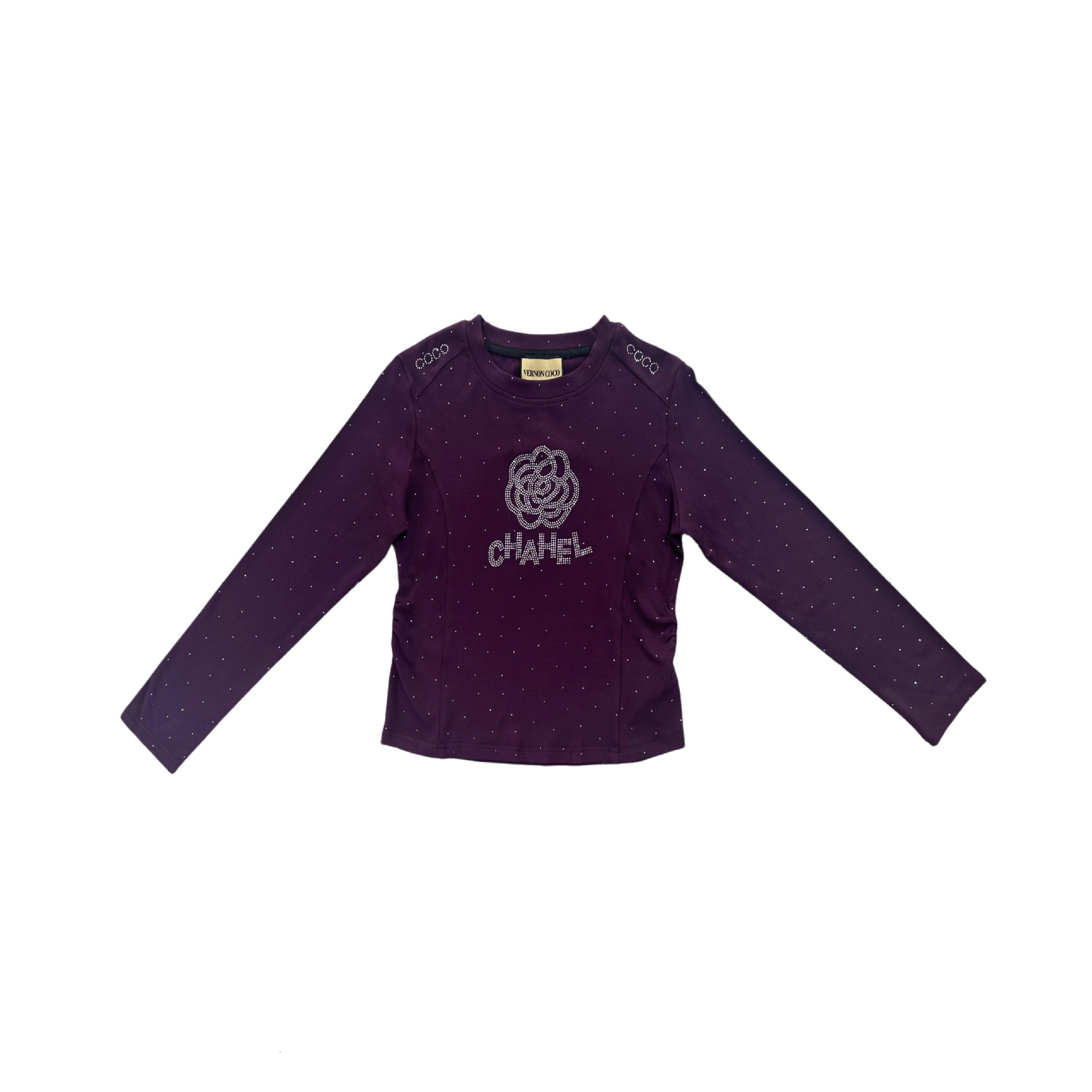 Casual Women's Top Autumn Winter New Stylish Heavy Rhinestone Elegant Warm Slimming Base Shirt High-end Feel ddmymoon