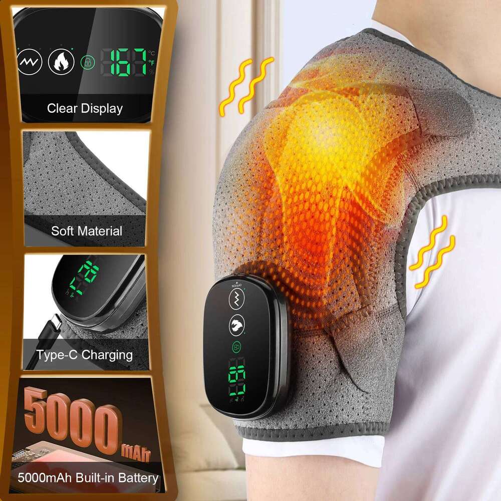 Electric Heating Pad 3 Modes Vibration Shoulder Knee Elbow Relax Belt Hot Compress Thermal Massager Health Care