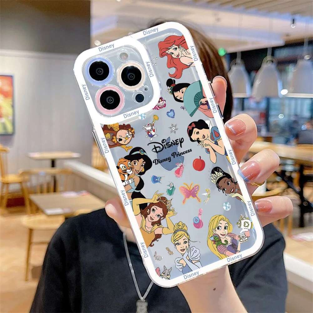 Princess Phone Case for IPhone 16 15 14 13 12 11 Mini Pro Max X XR XSMax 6S 6 7 8 Plus SE20 Transparent Cover