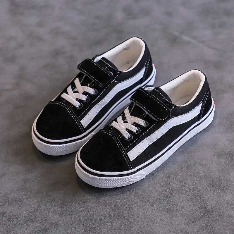 Children Spring Autumn Casual Soft Baseplate Shoes Girls Canvas Shoes Boys Fashion Cloth Shoes Striped Velcro Neutrral Low TopT251105