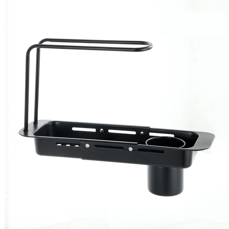 Kitchen Drain Trough Storage Rack For Placing Sponge Detergent And Towel