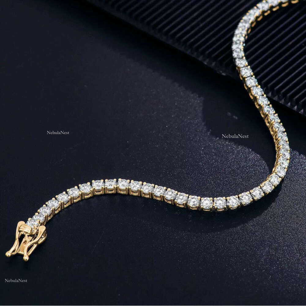 New Arrival Bulk Stock 3mm Sier Moissanite Chain Exquisite Sliver Gold Plated Woman Tennis Jewelry Personalized