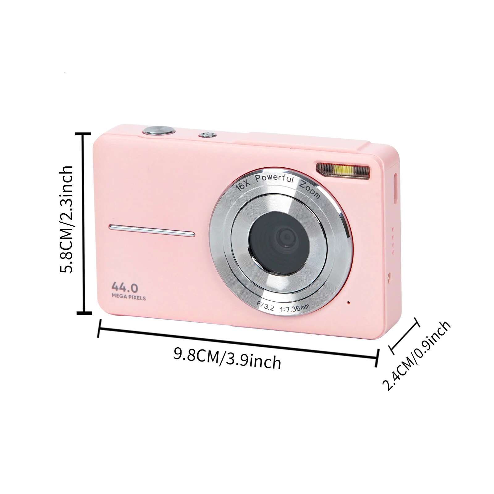 Digital Camera Children Camcorder with 16x Zoom Compact 1080P 44MP Cameras for Beginner Photography