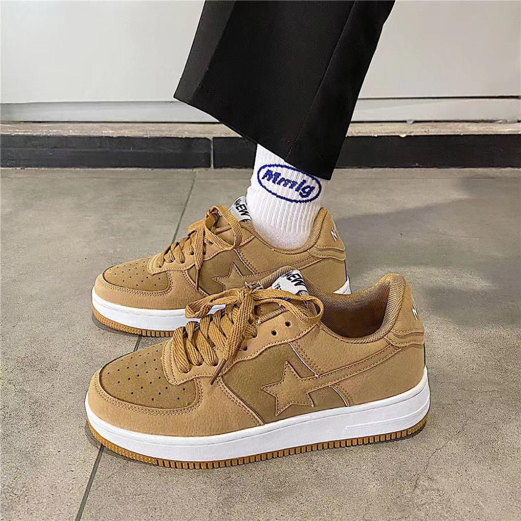 2025 New arrival unisex skate shoes hot sale free shipping casual women men shoe blue yellow star pattern outdoor sneakers plus size 36-44
