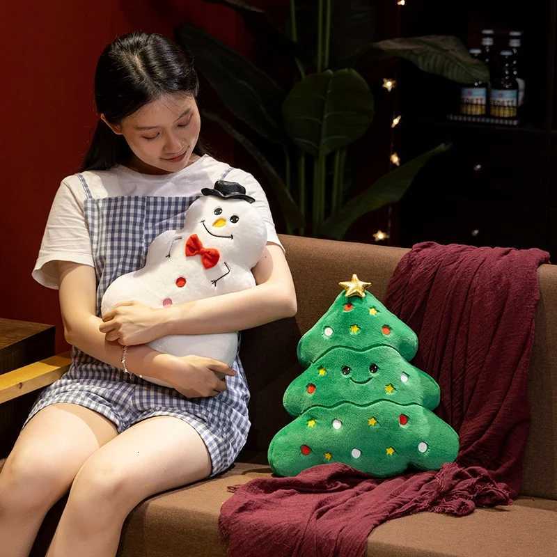 Christmas Tree Plush Toys Snowman Gingerbread Man Pillow Soft Cookie House Stuffed Cute Birthday Plush Gifts Xmas Present Y251105