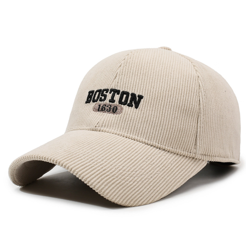Designer hats for women Fashionable corduroy letter embroidery simple duckbill cap retro personalized baseball cap unisex free shipping adjustable
