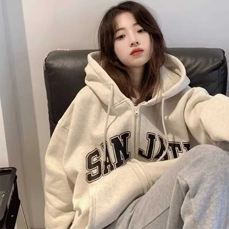 Spring and Autumn Retro Style Drawstring Hoodie Design Casual Loose and Versatile Long Sleeve Letter Printed HoodieT251105