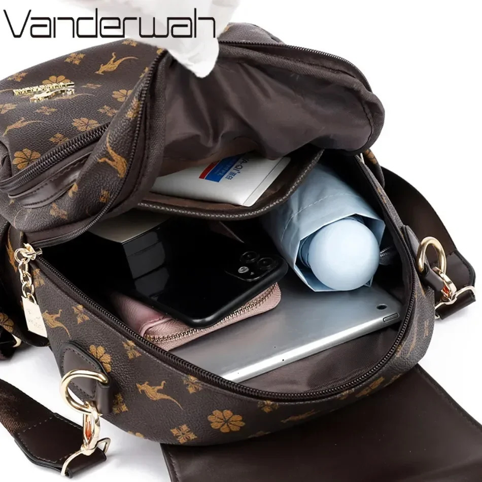 Ladies Backpack er High Quality Leather Women Bag Fashion Printing Tassel School Bags Large Capacity Backpacks Sac 251105