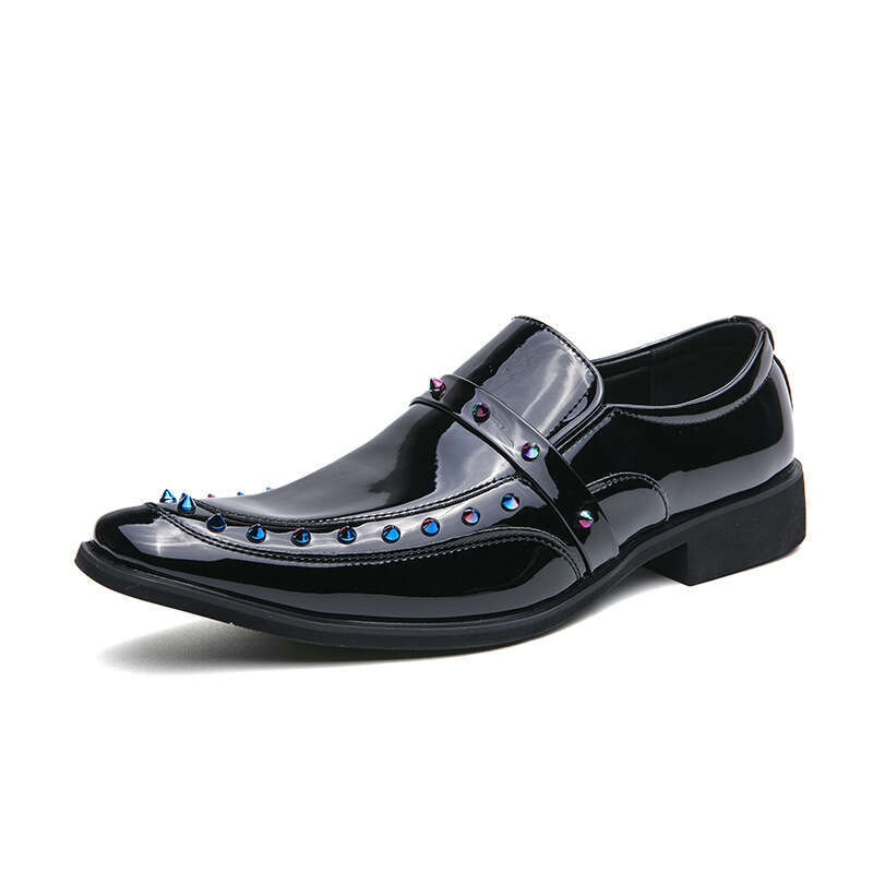 Large Chelsea Small 33-45 Couples English Style Pointed Leather Shoes Trendy Gold