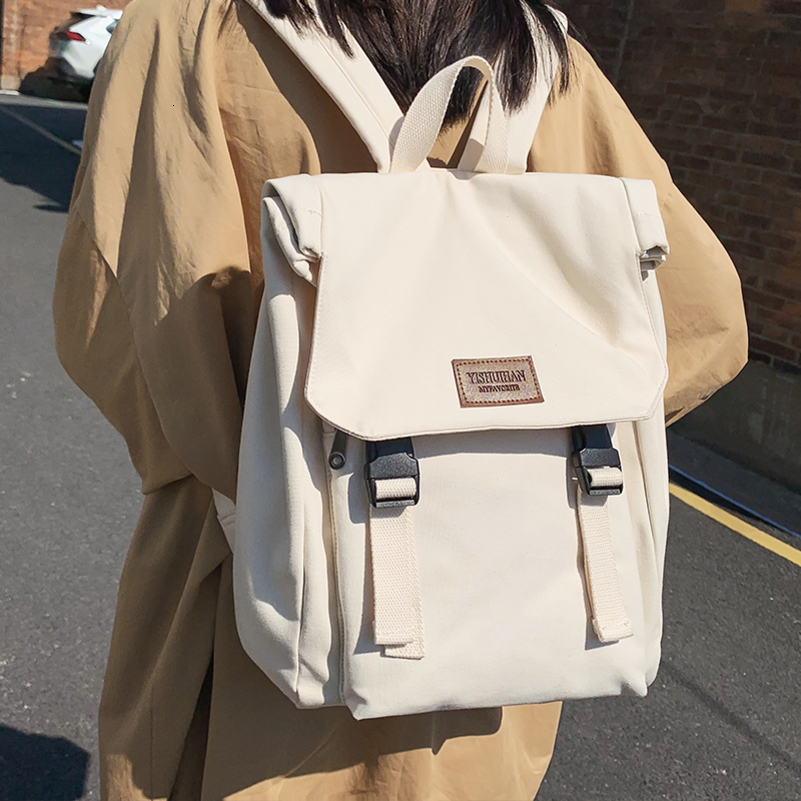 Canvas Schoolbag Female College Student Junior High School High School Student Large Capacity Backpack Backpack 251104