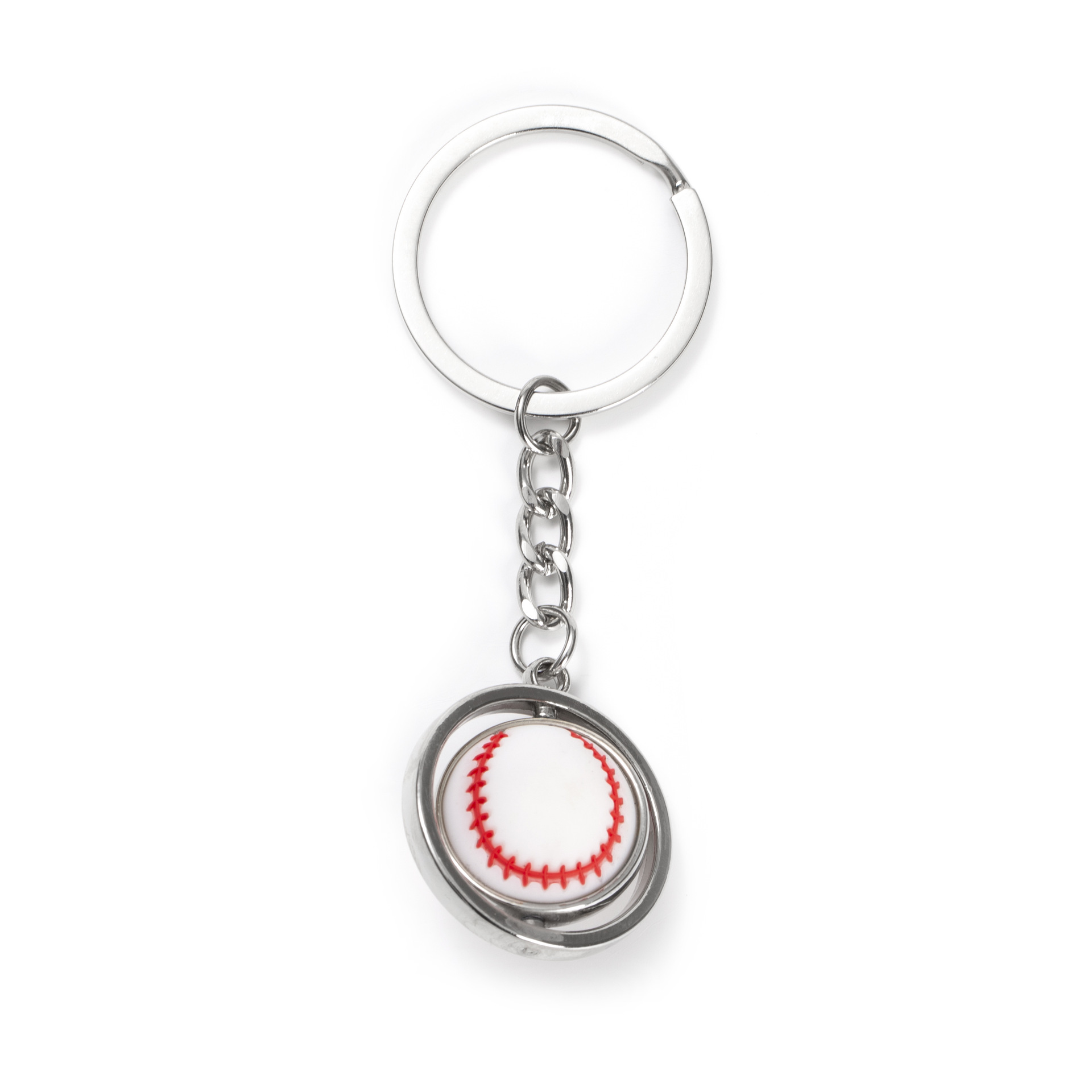 Rotating Small Basketball Football Golf Ball Rugby Baseball Keychain Metal Ball Keychain Gift Student Favorite