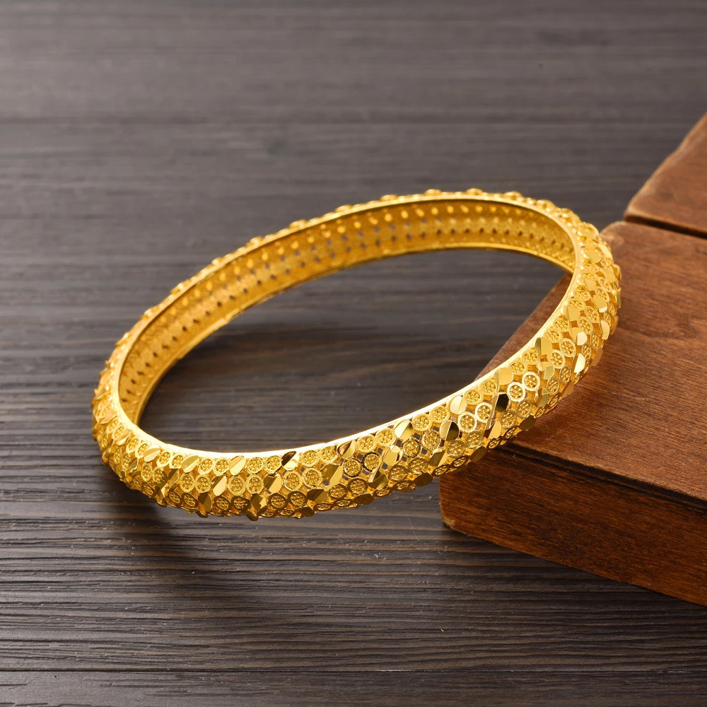 Bangrui 24K Dubai Gold Color Wedding Jewelry For Women Men Saudi BraceletBangles Jewelry 251031