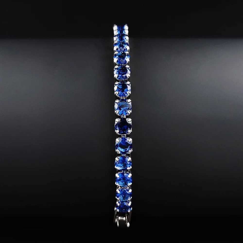 Rose Gold Silver Color 3mm 4mm 5mm Pink Blue Green Red Tennis Bracelet Bangle for Women Wedding Fashion Jewelry Party Gift S4777XJ251105