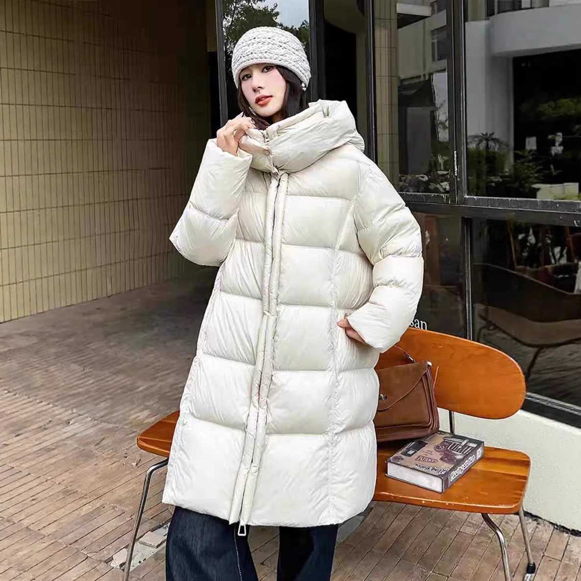 2025 Winter Euro New Womens Down Jacket Warm Commuter Straight Tube Parker White Duck Down JacketT251105