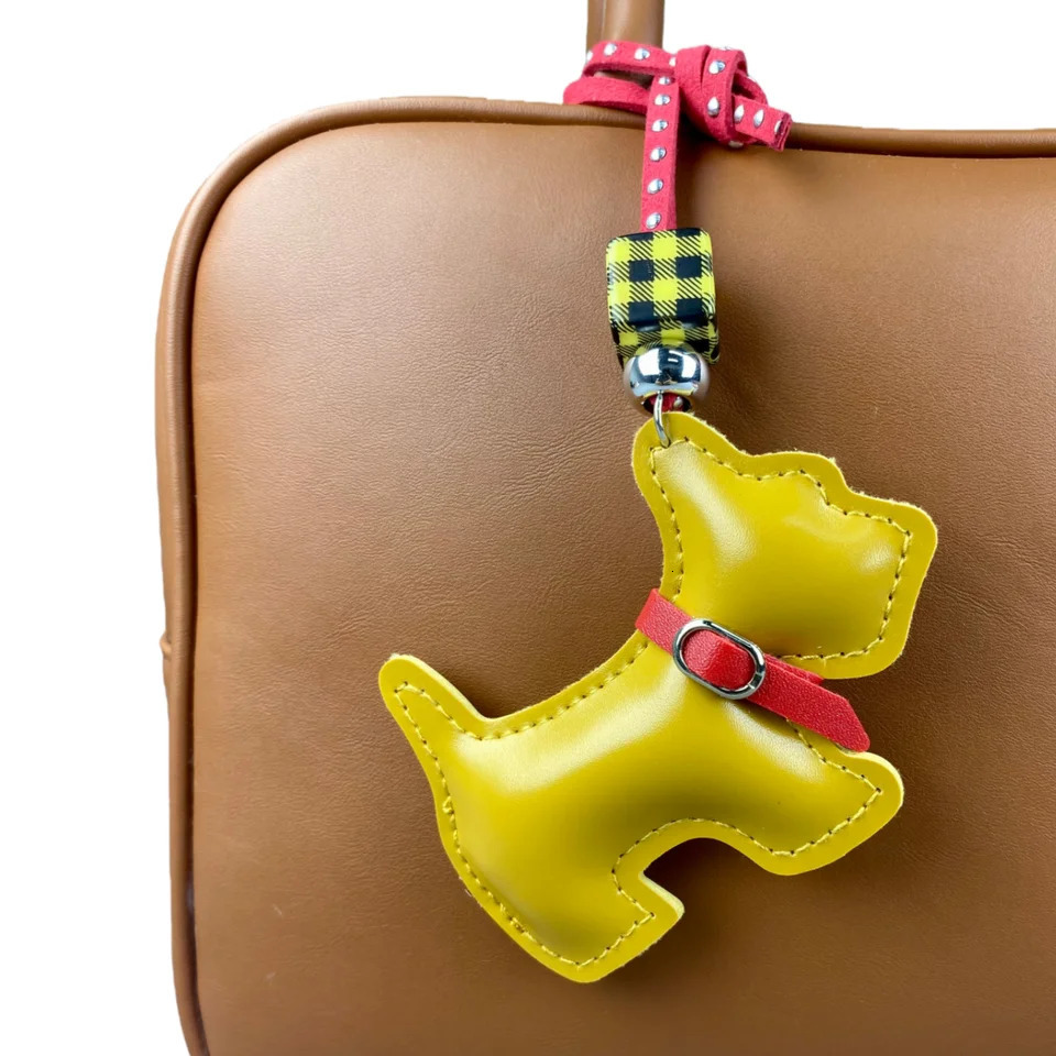 11 colors Cute Leather Schnauzer Bag Charm with Studded Beaded Lanyard Punk ChicPU LeatherIdeal Gift For WomenKids 251105