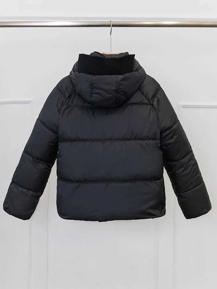 Hooded Down Cotton Jacket Womens 2024 Winter New Fashionable Sweet Patchwork Warm ParkasT251105