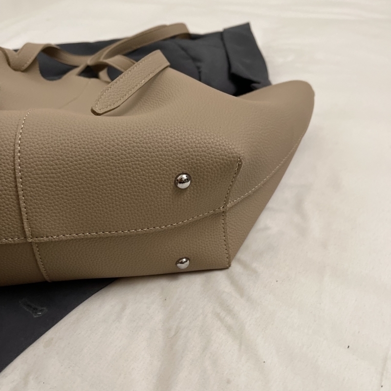 ed Shoulder Tote Bags For Women Soft PU Leather 2IN1 Big Capacity Shopper Set 2025 Handbags 251030