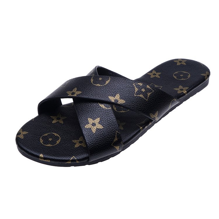 new Summer Style Casual Cross Flat Sole Star Internet Celebrity Slippers