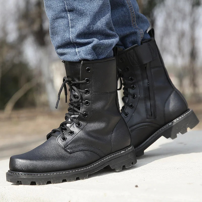 Men Steel Toe Work Safety Shoes Boots Black Tactical Bota Men Casual Boots Puncture Proof Insurance Shoes Motorcycle Boots Man 251103