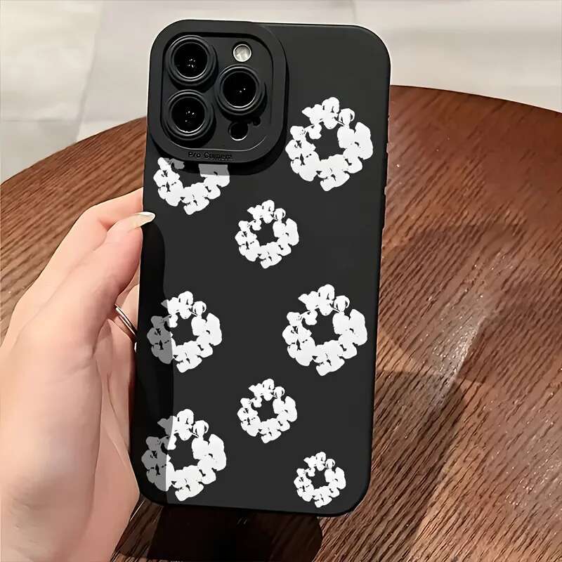 Case For 16 Cases iPhone 11 12 13 14 Pro Max X XS XR 7 8 16E 15 Plus Black Stylish wer Patterned Design Phone Cover