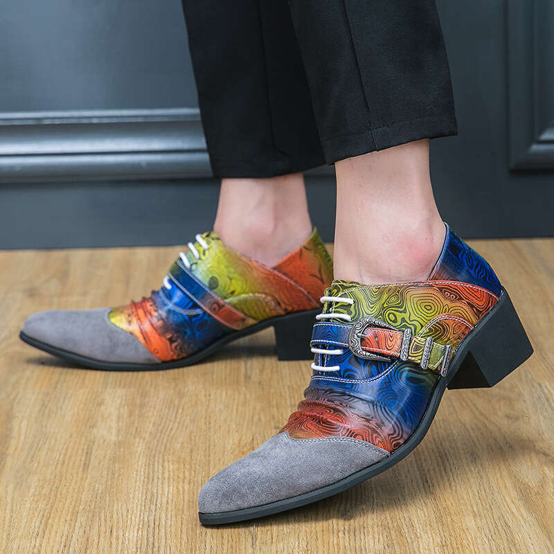 Large size high with pointed toes men's export, new styles spring summer 2023, thick heels seasons, and shoes for all seasons