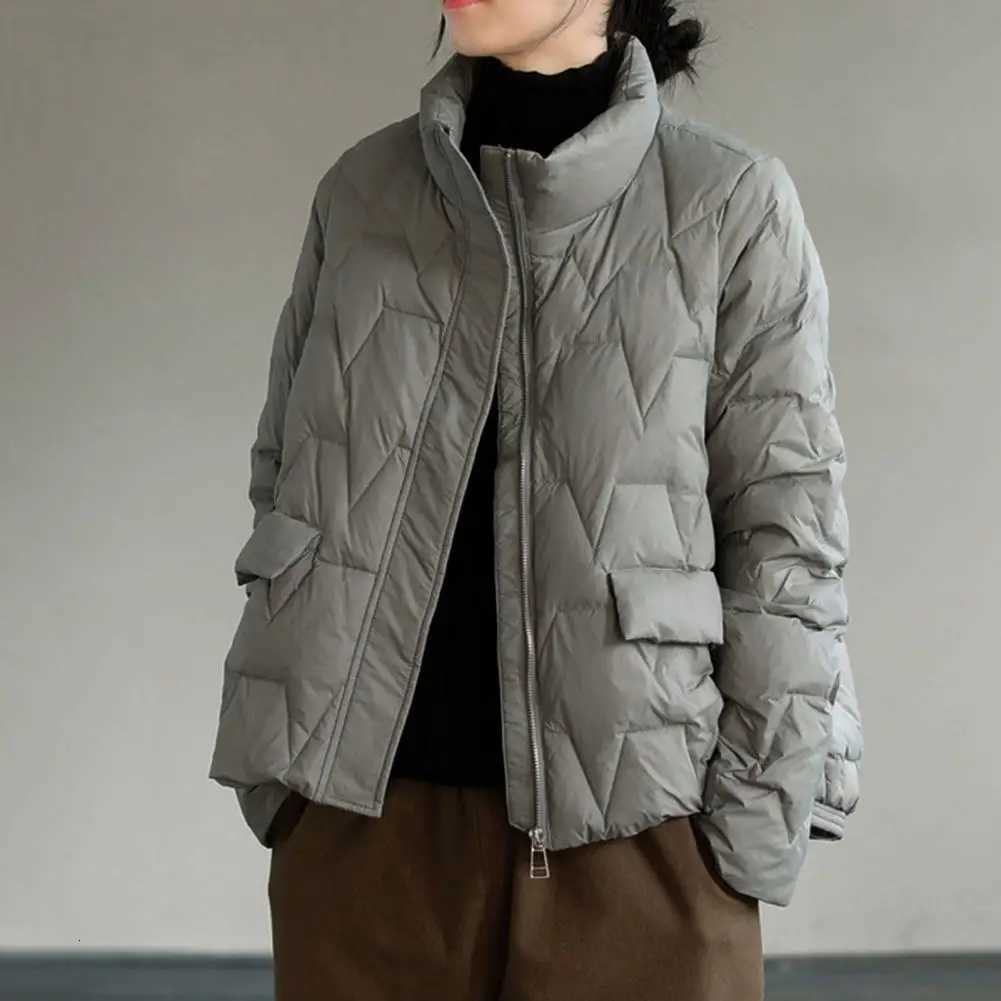 Winter Ultra Light Down Jacket Women Short Style Puffer Coat Jacket Zipper Closure All-Match Duck Down Wool Insulated Down CoatT251105